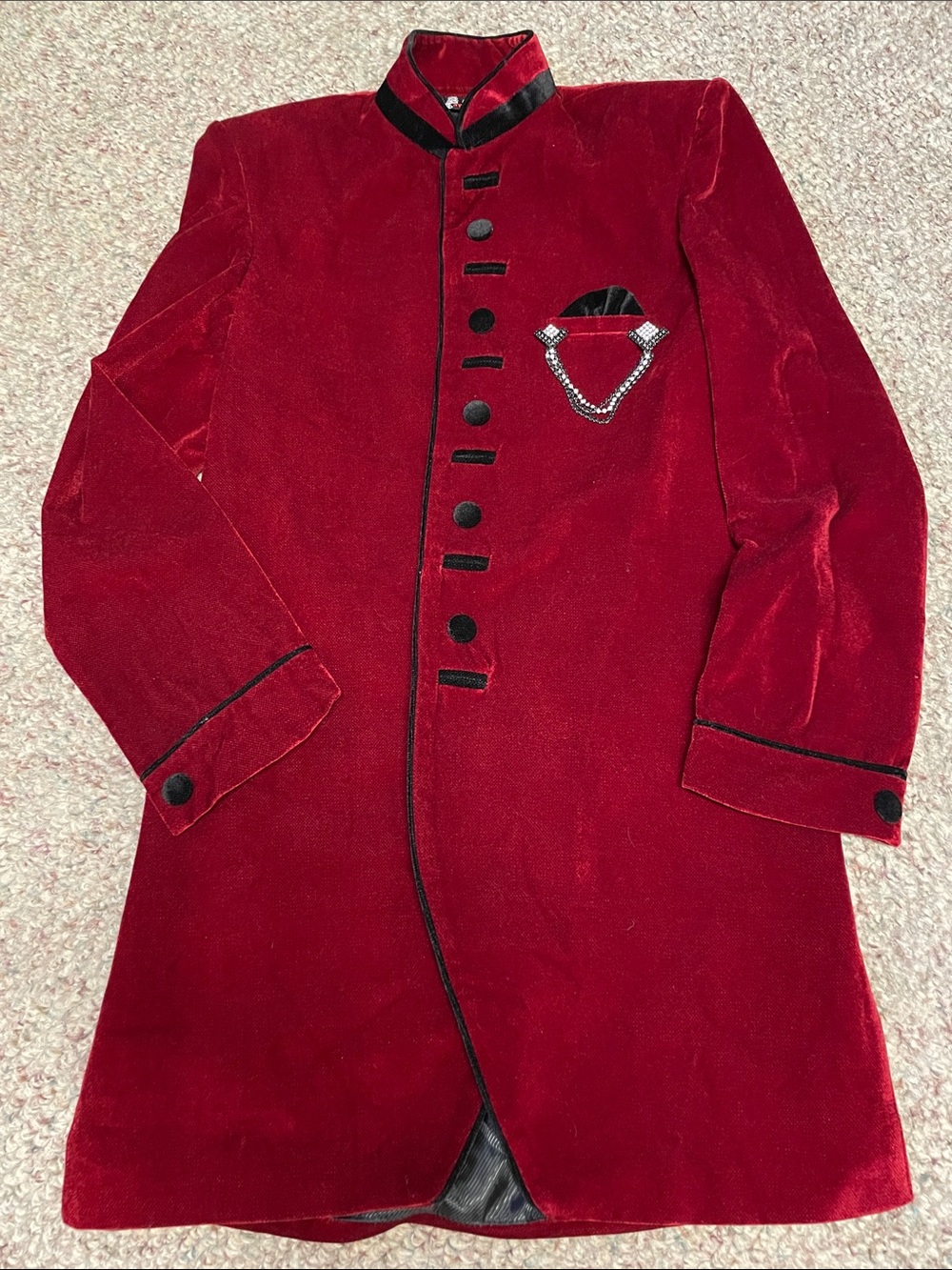 Velvet long high neck blazer - soooo cool